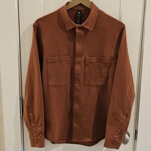 Lululemon Stretch French Terry Snap-Button Overshirt - Size Small - Copper Brown